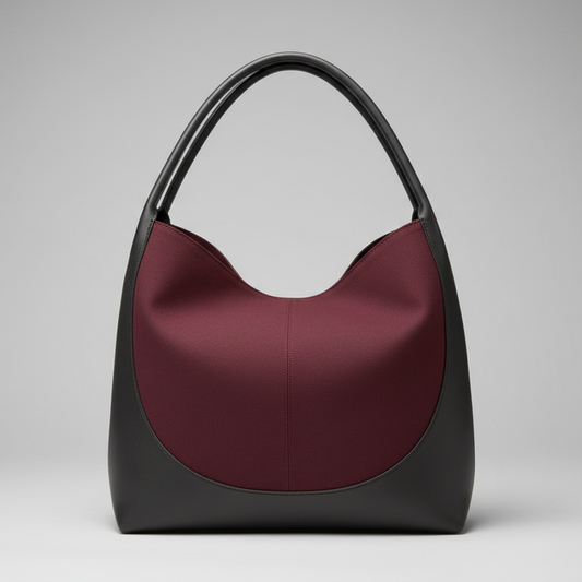 Burgundy Gray Arch Tote