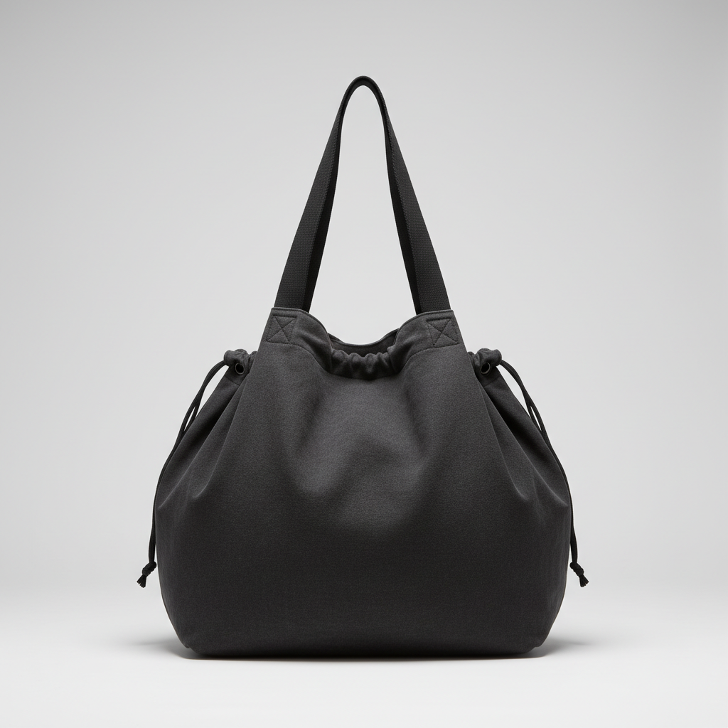 Charcoal Drawstring Shopper