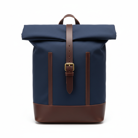 Navy Roll-Top Canvas Pack