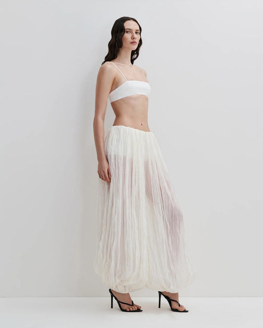 Women’s Sheer Crinkle Textured Balloon Trousers for Beach & Resort