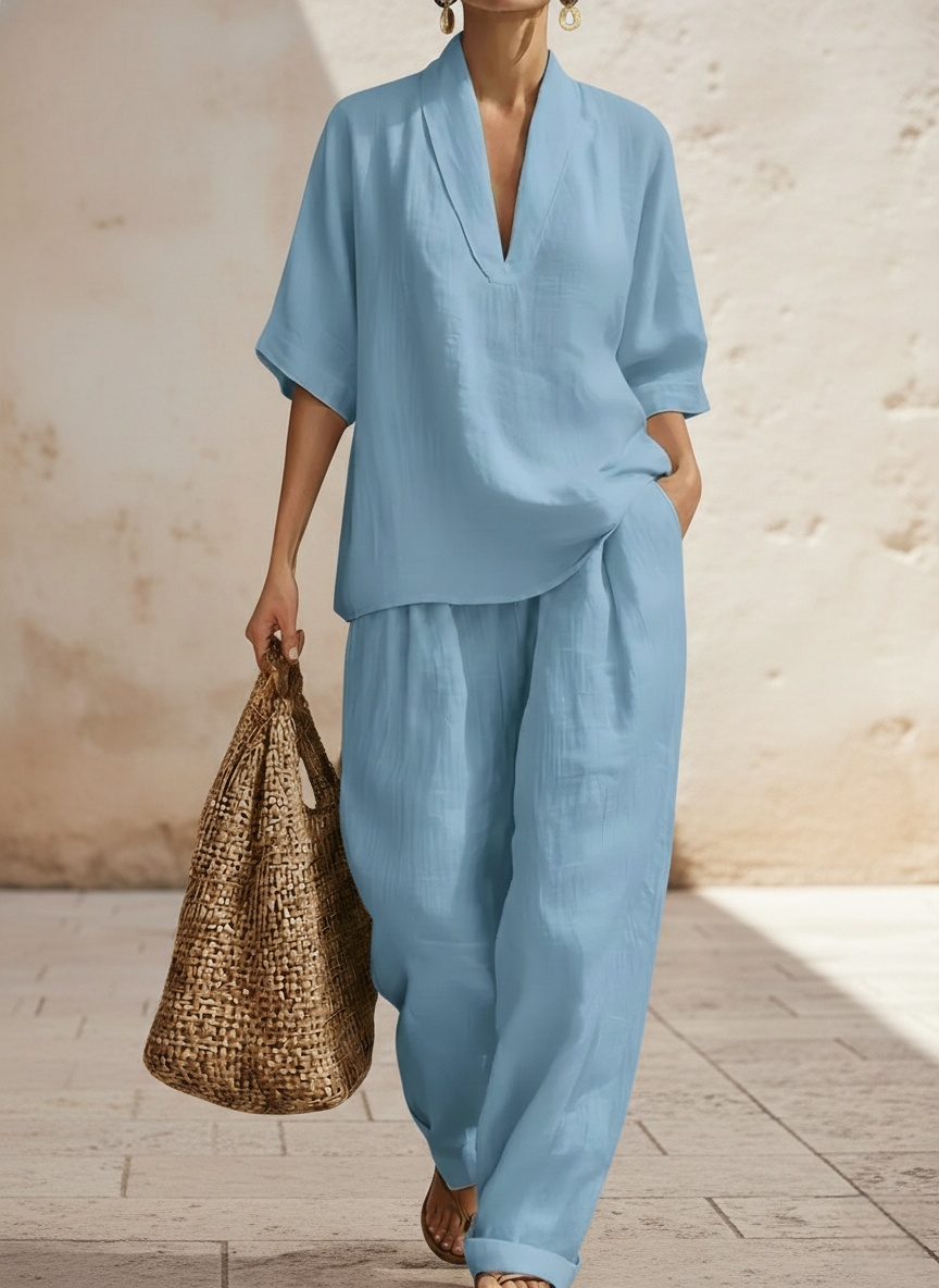 New Arrivals🔥 Women's Casual Cozy Minimalist Linen Two-piece Set