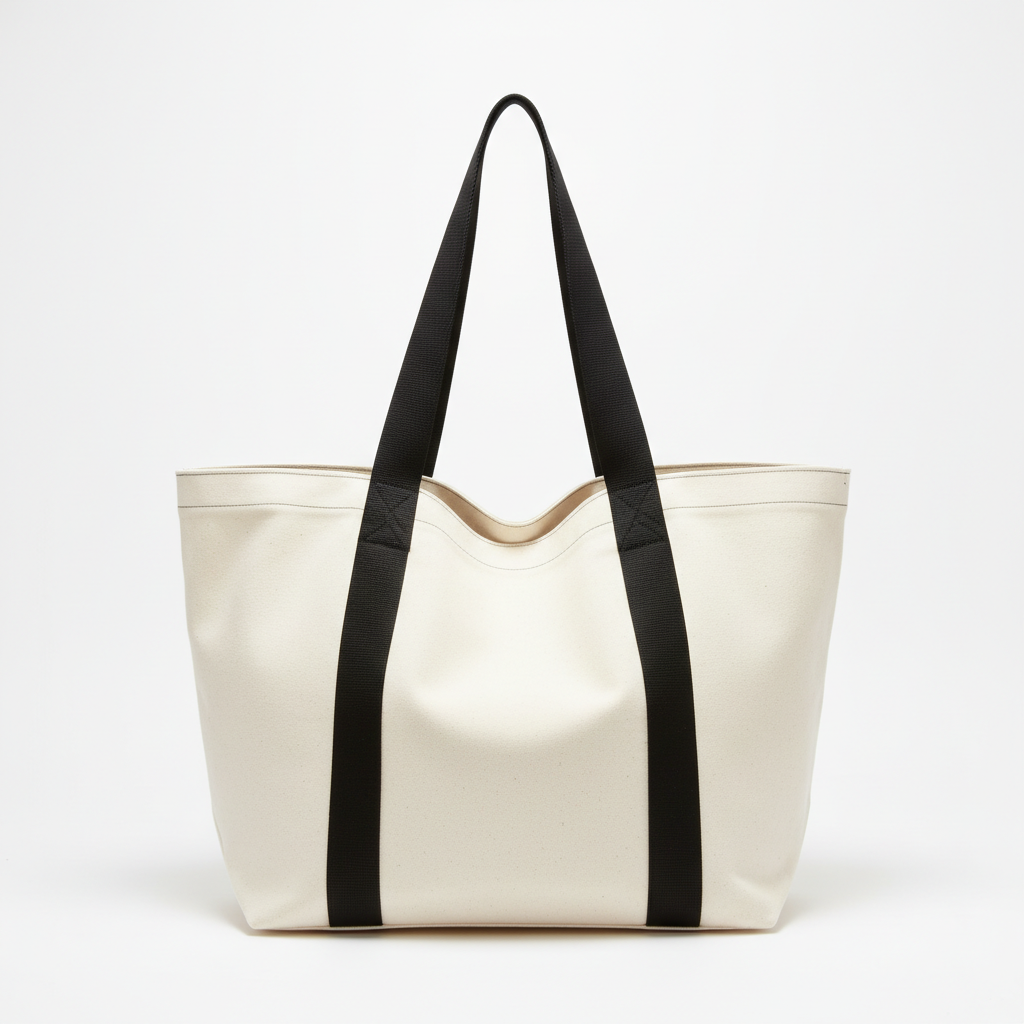 Ecru Canvas Webbing Tote