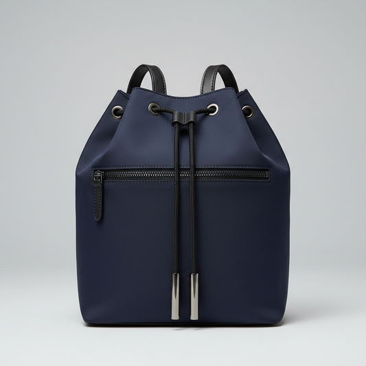 Navy Toggle Drawstring Bag