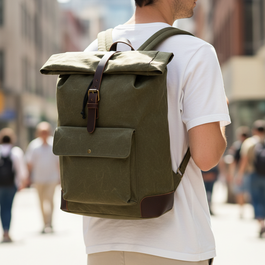 Olive Waxed Canvas Rucksack
