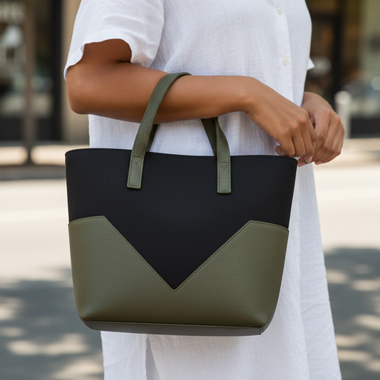 Reverse Olive Black Tote