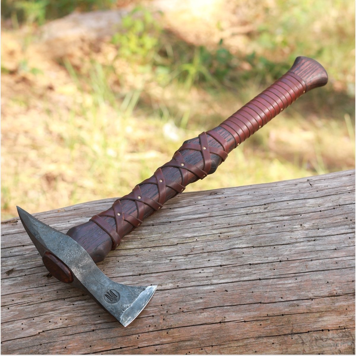 Hand-forged Gurons spike tomahawk