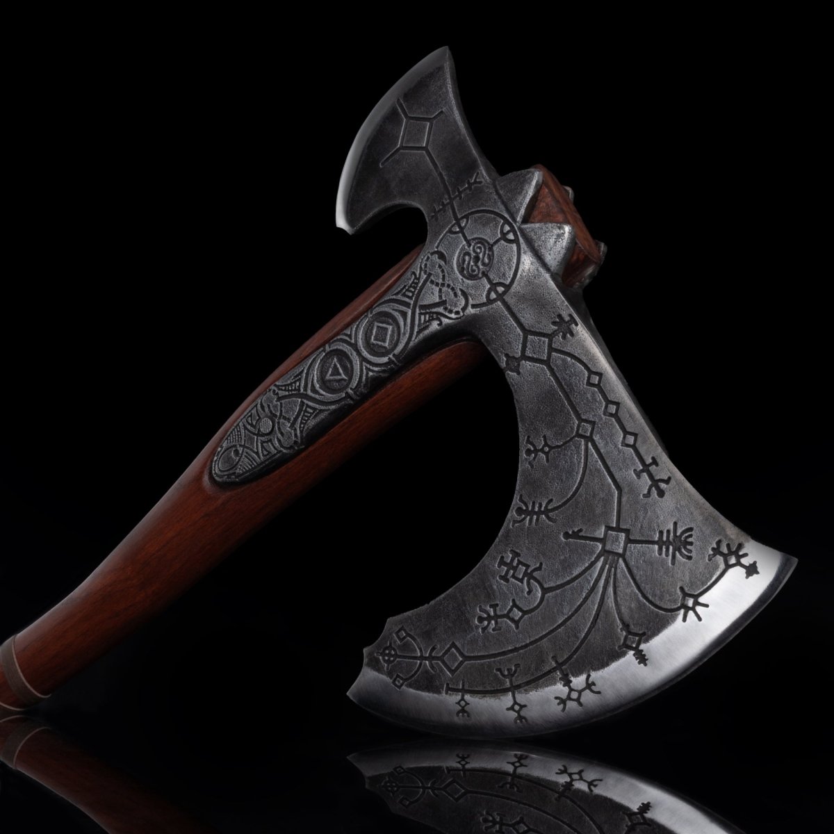 Hand-forged Leviathan axe with leather wrap