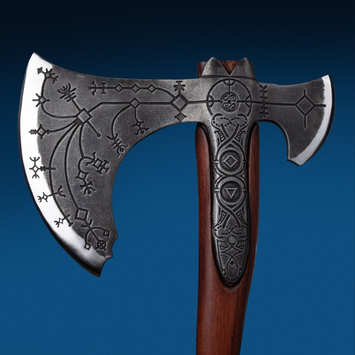 Hand-forged Leviathan axe with leather wrap