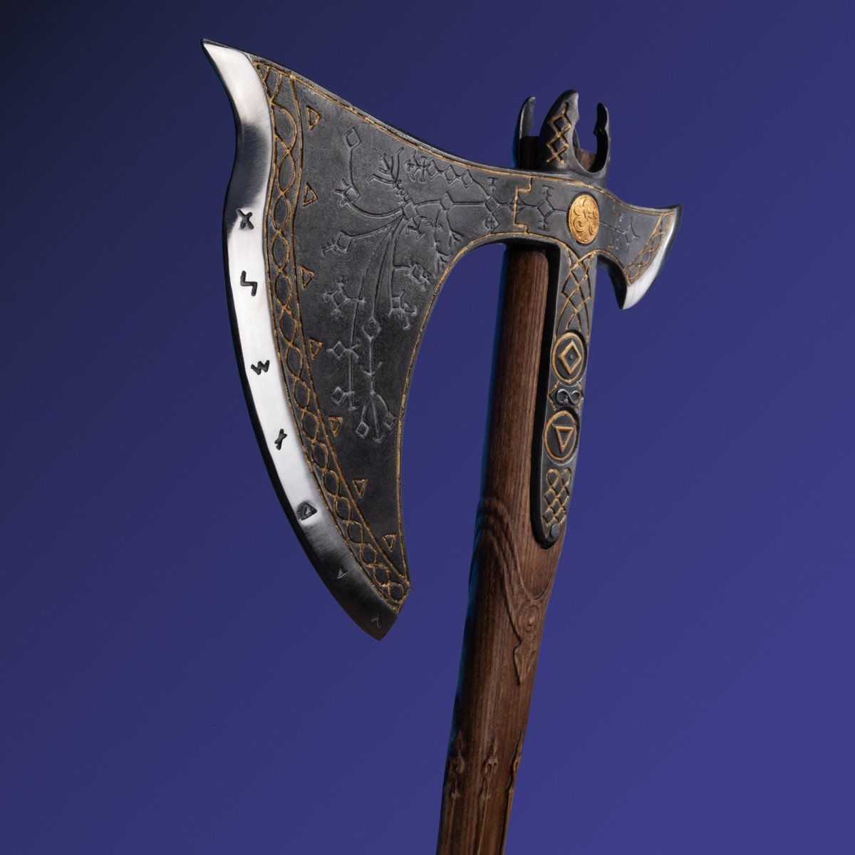 Handcrafted Leviathan axe with glow in the dark runes