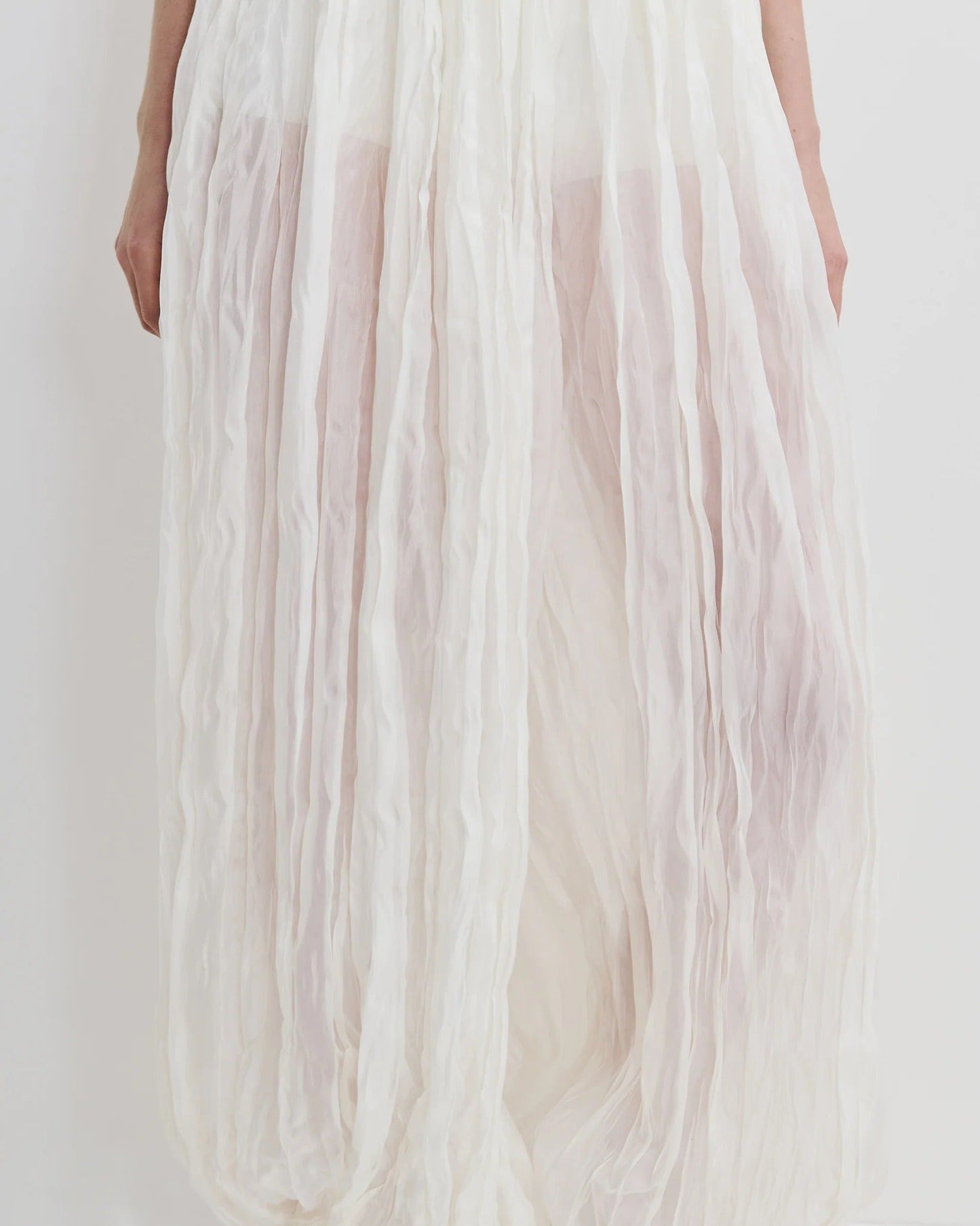 Women’s Sheer Crinkle Textured Balloon Trousers for Beach & Resort